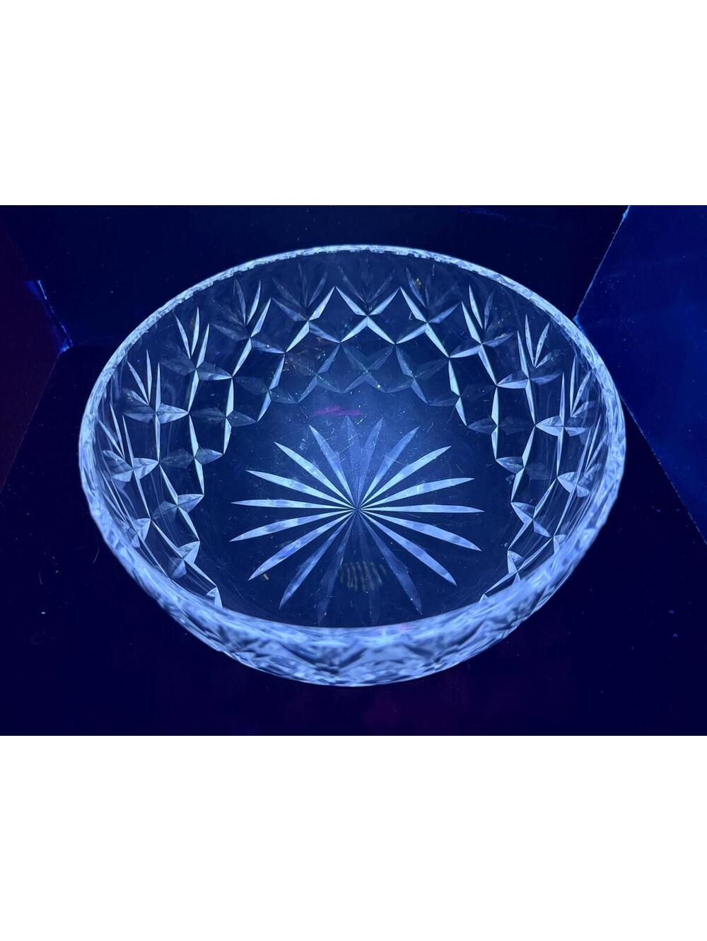 Vintage Wedgwood Cut Crystal Serving Bowl – Pattern WWC1 – UV Reactive Cerium
